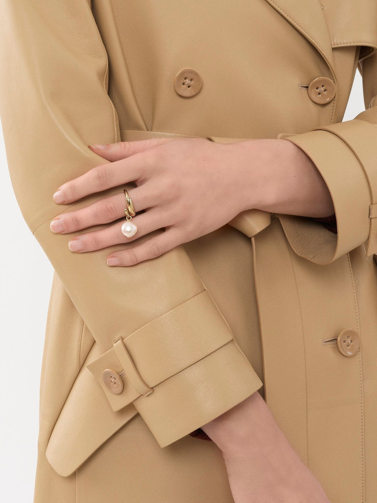 OK PORTE_Bague Darcey en laiton - Pearl