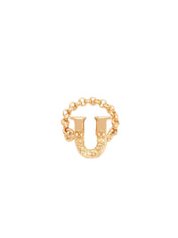 OK PORTE_Bague Alphabet en laiton - Gold Color