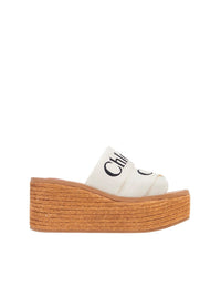 OK PORTE_Mules espadrilles compensées Woody 75 - White