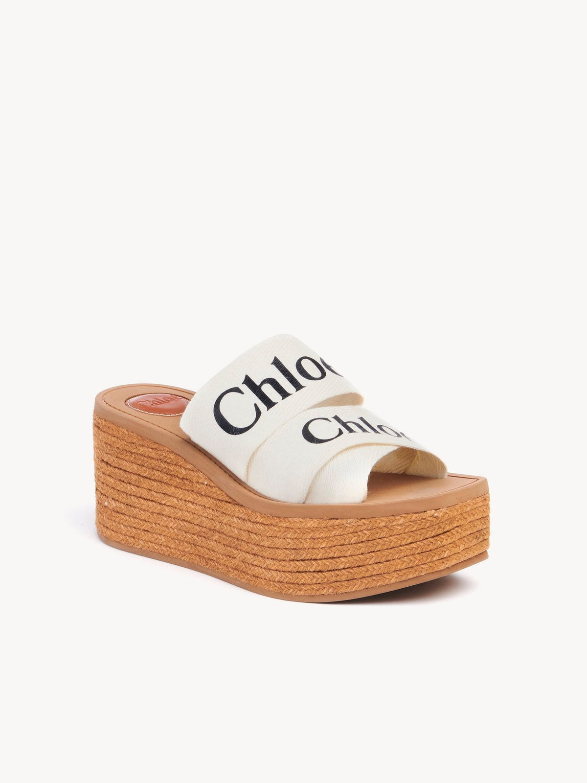 OK PORTE_Mules espadrilles compensées Woody 75 - White