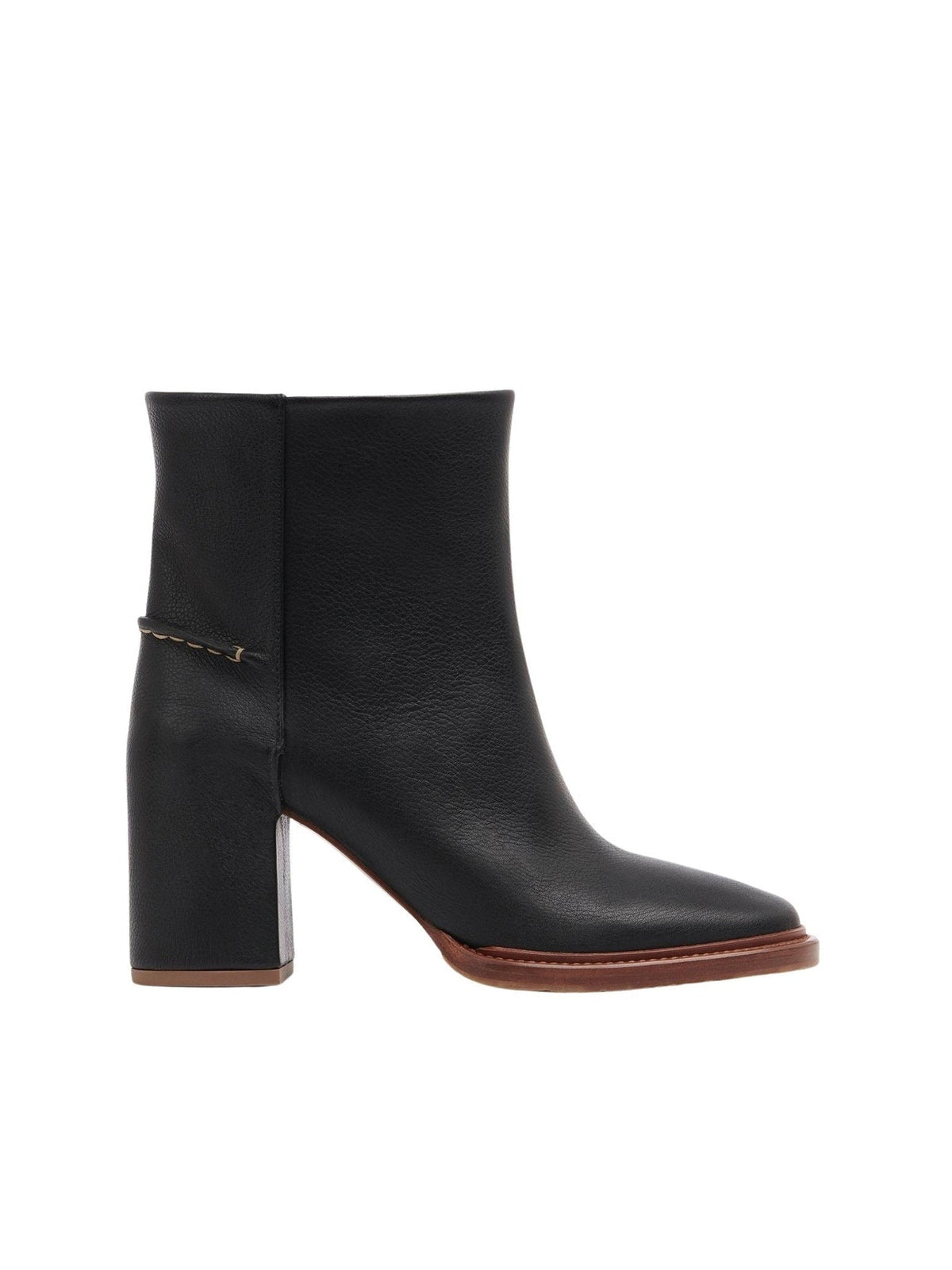 OK PORTE_Bottines Edith à talons 80 en cuir - Black