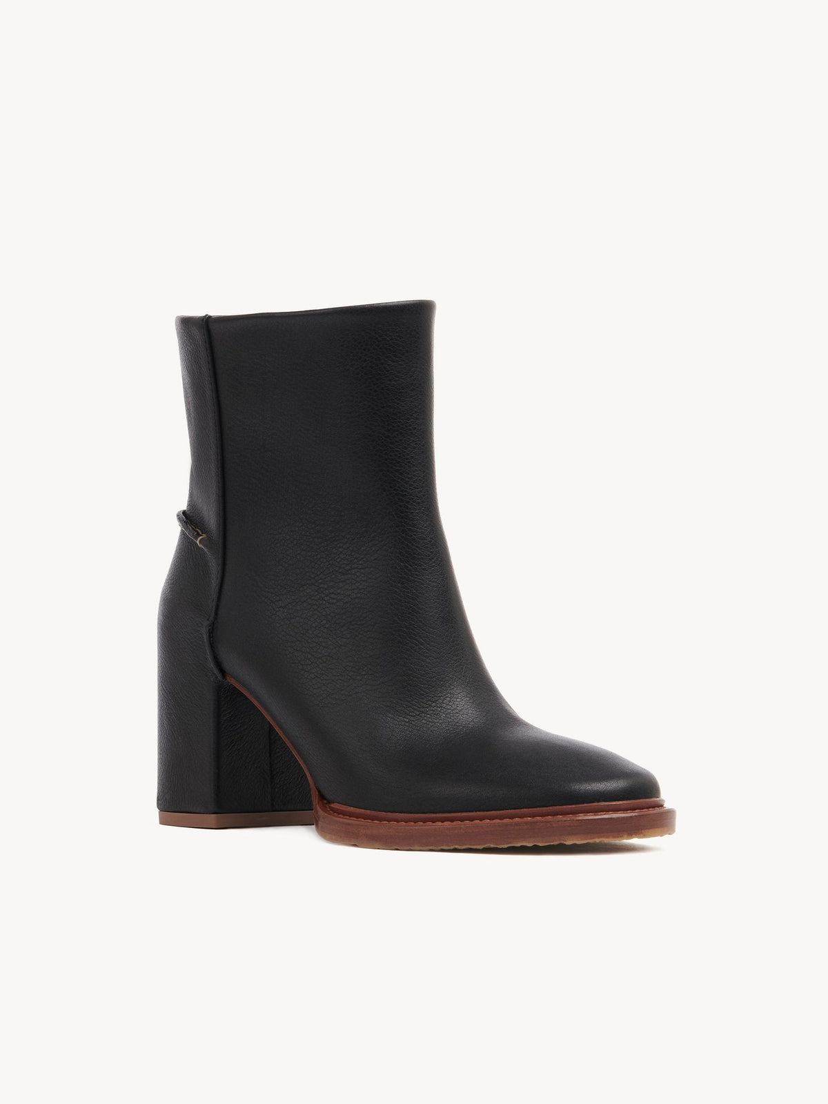 OK PORTE_Bottines Edith à talons 80 en cuir - Black