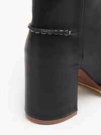 OK PORTE_Bottines Edith à talons 80 en cuir - Black