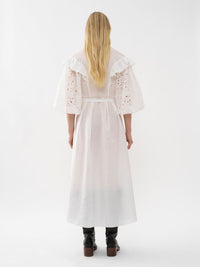 OK PORTE_Robe chemise volantée en lin - Iconic Milk