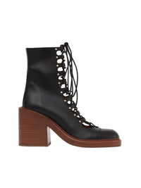 OK PORTE_Bottes May à lacets 90 en cuir - Black