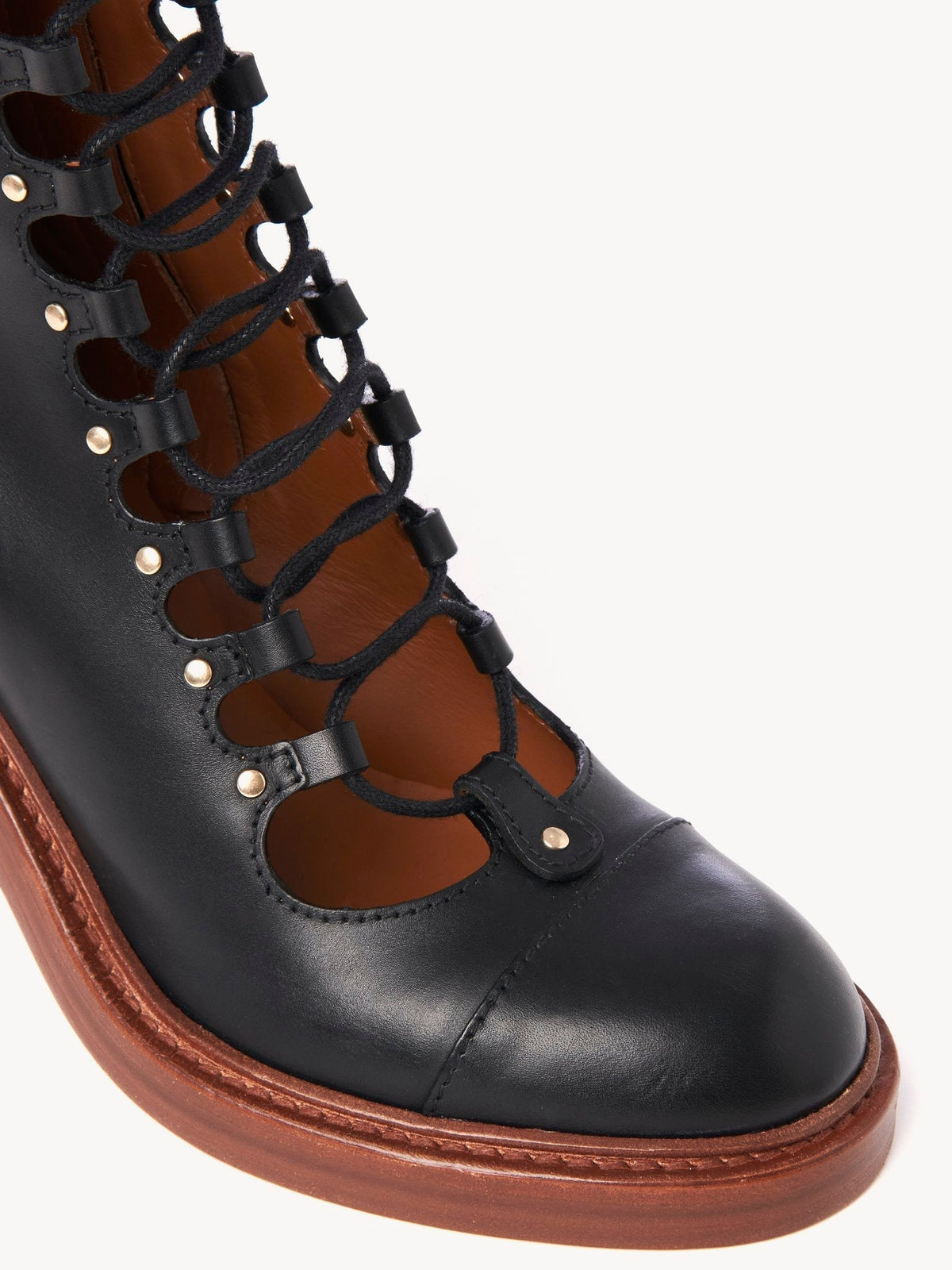 OK PORTE_Bottes May à lacets 90 en cuir - Black