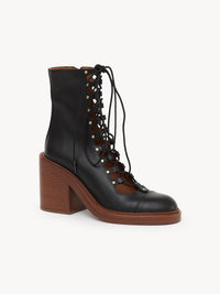 OK PORTE_Bottes May à lacets 90 en cuir - Black