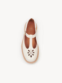 NO PORTE_Babies compensées Kurtys en cuir - Eggshell