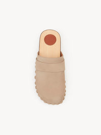 OK PORTE_Sabots Joy 50 en cuir - Dark Greige