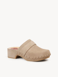 OK PORTE_Sabots Joy 50 en cuir - Dark Greige
