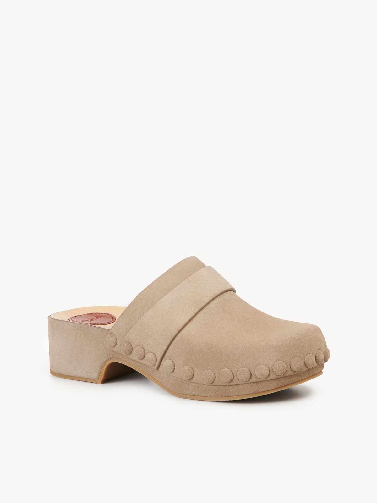 OK PORTE_Sabots Joy 50 en cuir - Dark Greige