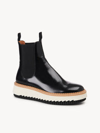 OK PORTE_Bottines Kurtys en cuir - Black