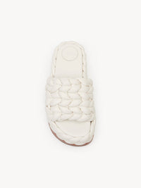 OK PORTE_Sandales compensées Wavy en cuir - Eggshell