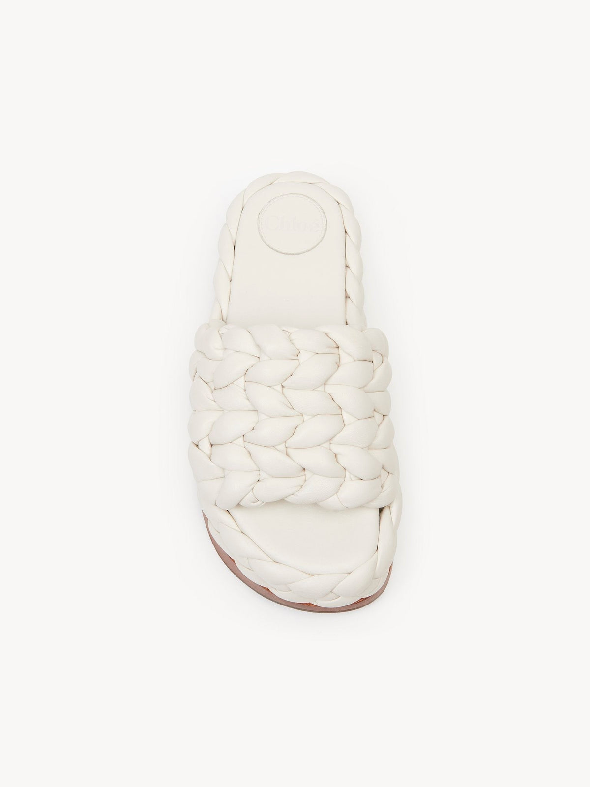 OK PORTE_Sandales compensées Wavy en cuir - Eggshell
