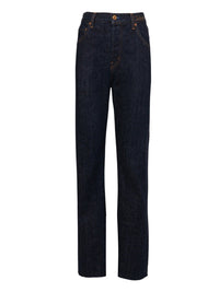 NO PORTE_Jean brut avec surpiqures contrastées - Iconic Navy