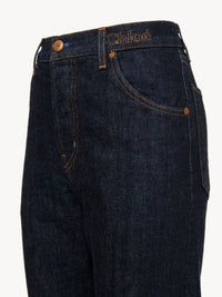 NO PORTE_Jean brut avec surpiqures contrastées - Iconic Navy