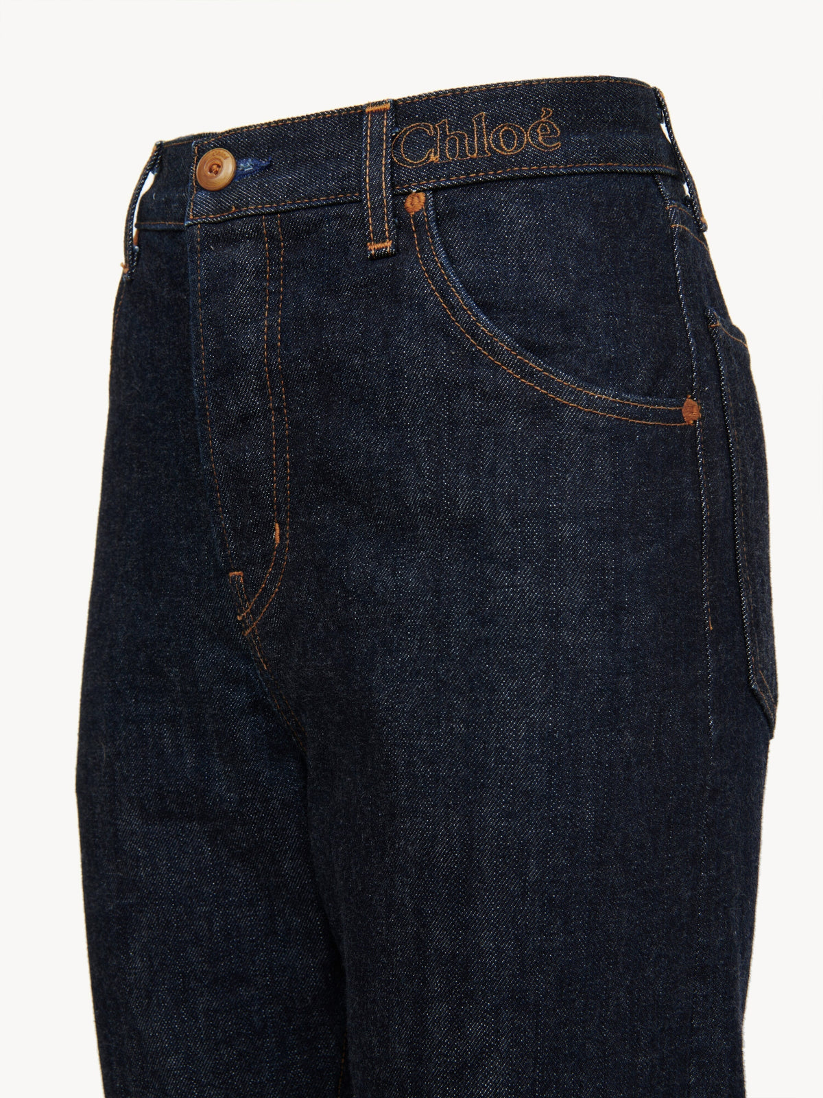 NO PORTE_Jean brut avec surpiqures contrastées - Iconic Navy