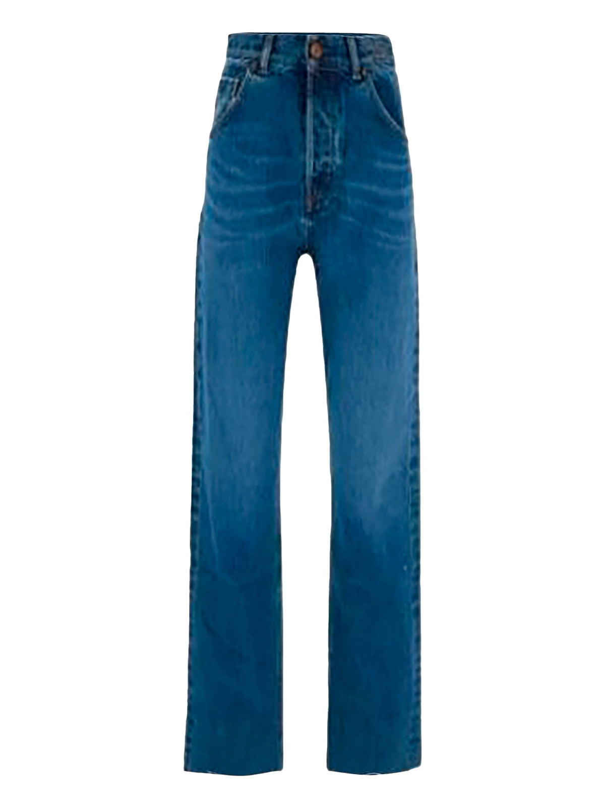 NO PORTE_Jean droit taille haute - Denim