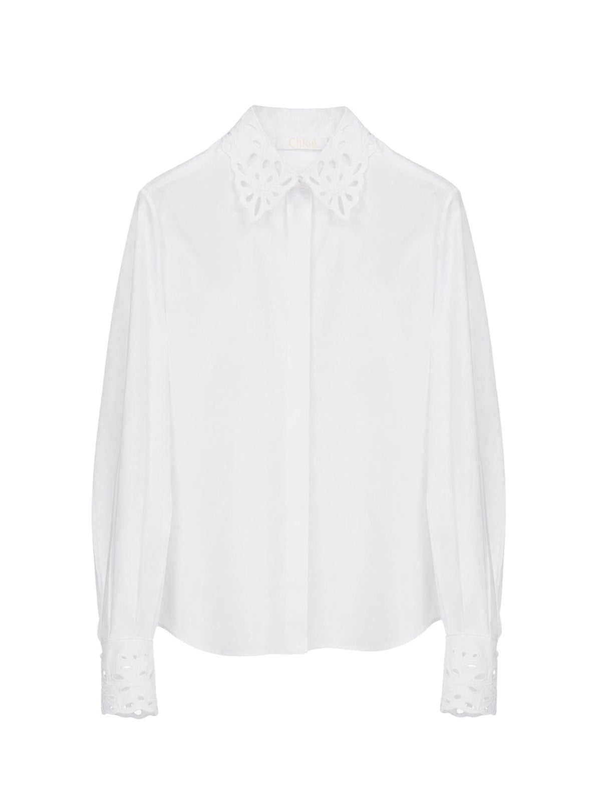 OK PORTE_Chemise classique détails à col - White