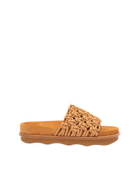 OK PORTE_Sandales tressées Wavy en cuir - Quiet Brown