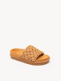OK PORTE_Sandales tressées Wavy en cuir - Quiet Brown