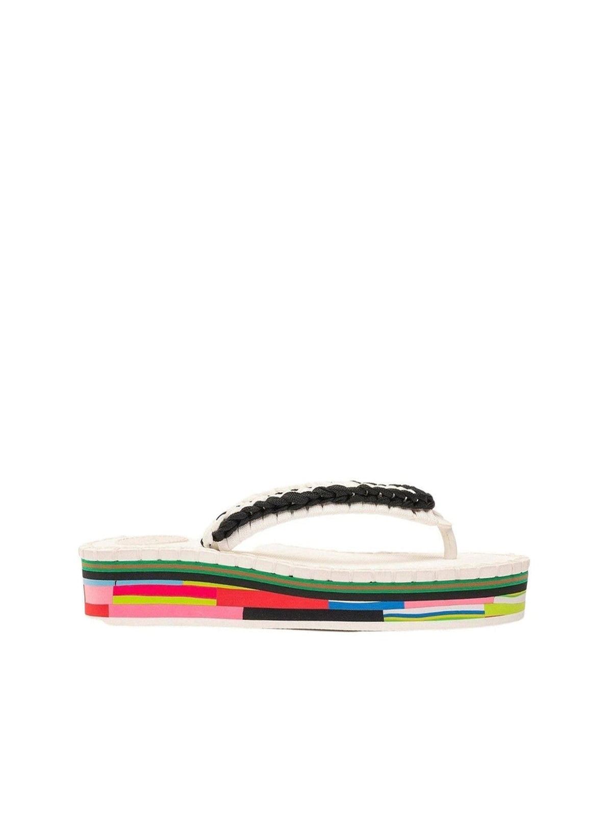 NO PORTE_White & Black FLAT SANDA - White & Black