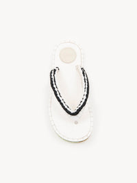 NO PORTE_White & Black FLAT SANDA - White & Black