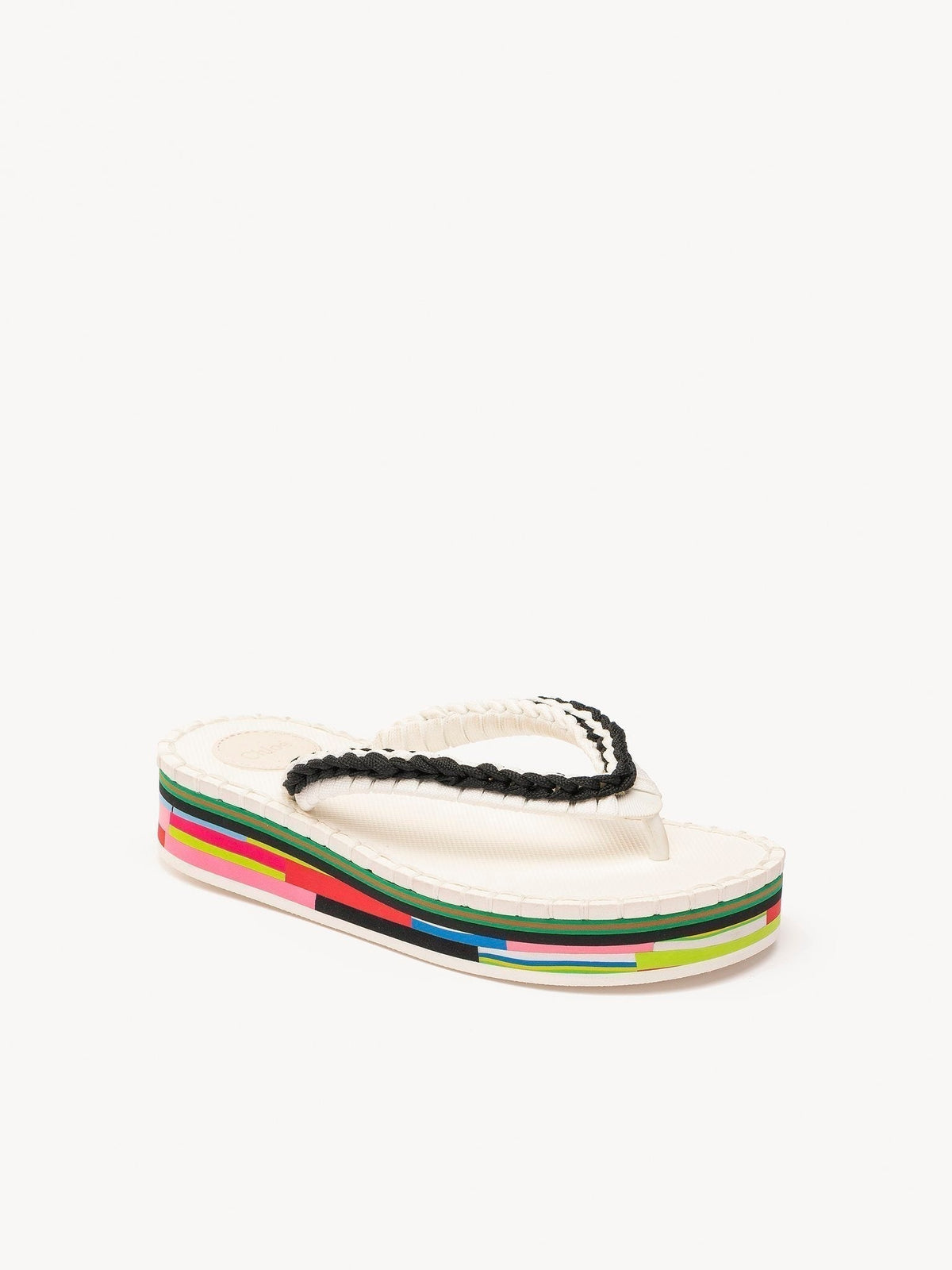 NO PORTE_White & Black FLAT SANDA - White & Black