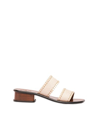 OK PORTE_Mules Laia à double brides 35 en cuir - Eggshell