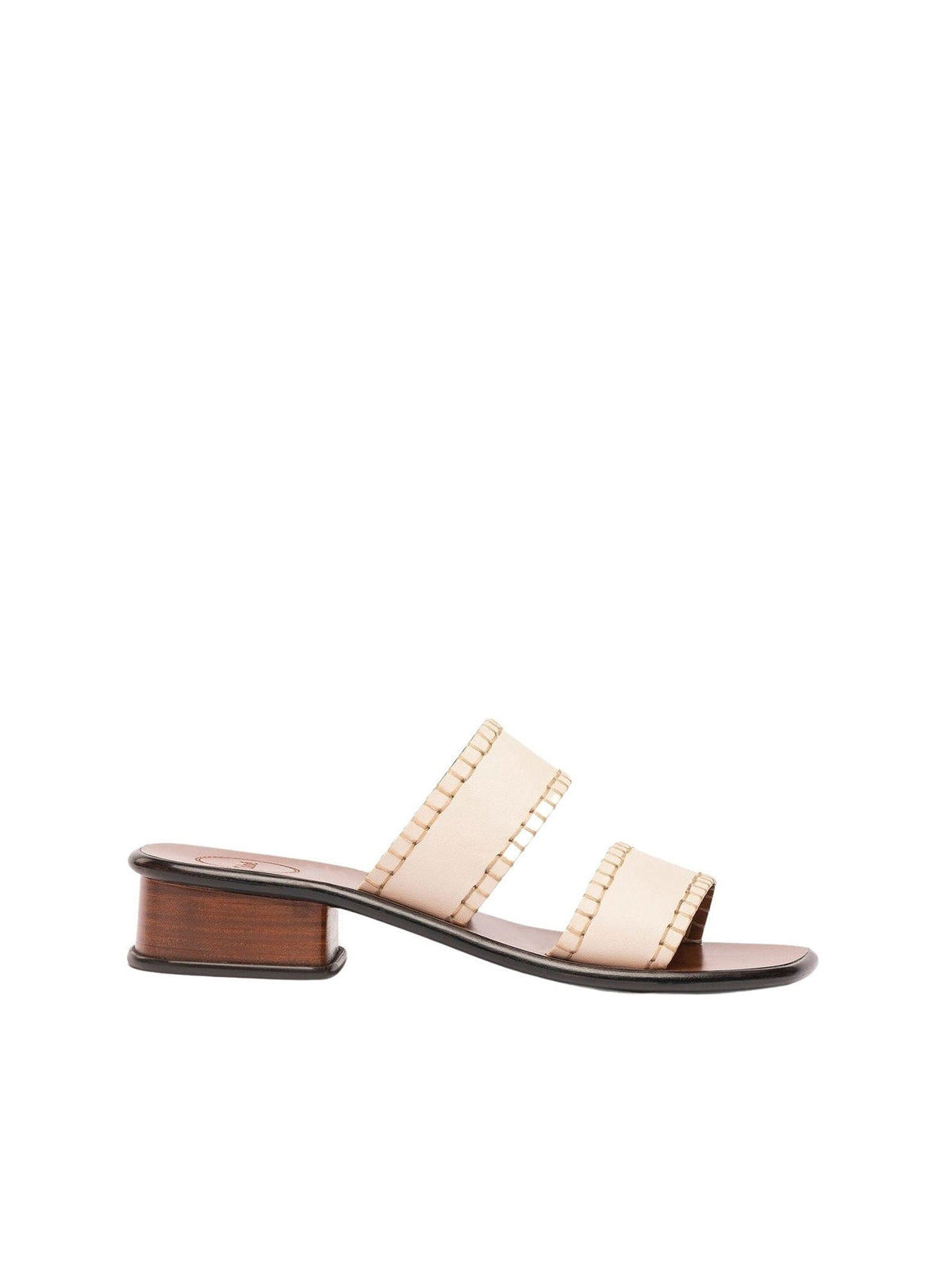 OK PORTE_Mules Laia à double brides 35 en cuir - Eggshell