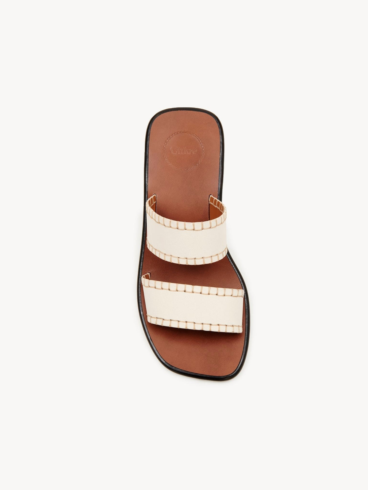 OK PORTE_Mules Laia à double brides 35 en cuir - Eggshell