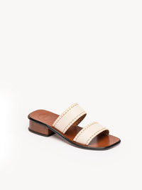 OK PORTE_Mules Laia à double brides 35 en cuir - Eggshell