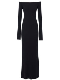 OK PORTE_Robe épaules Nues en laine - Dark Night Blue