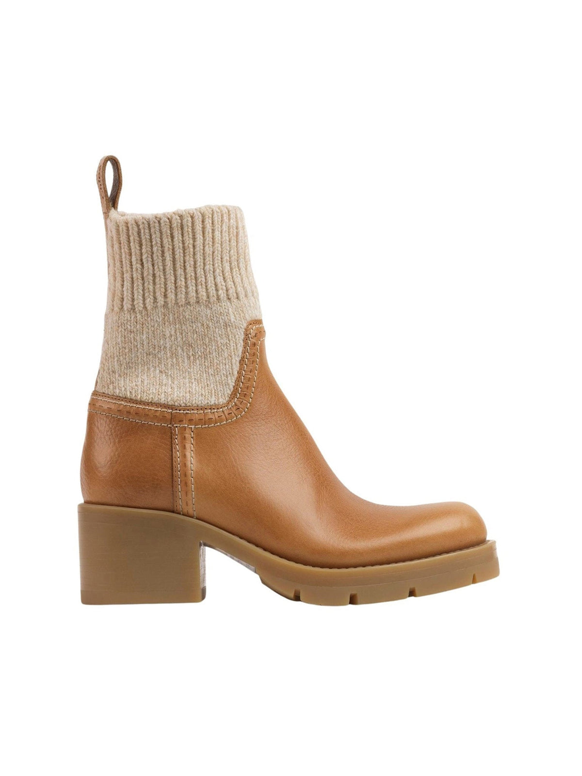 OK PORTE_Bottines militaires effet chaussette Neva 60 en cuir - Quiet Brown