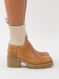 OK PORTE_Bottines militaires effet chaussette Neva 60 en cuir - Quiet Brown