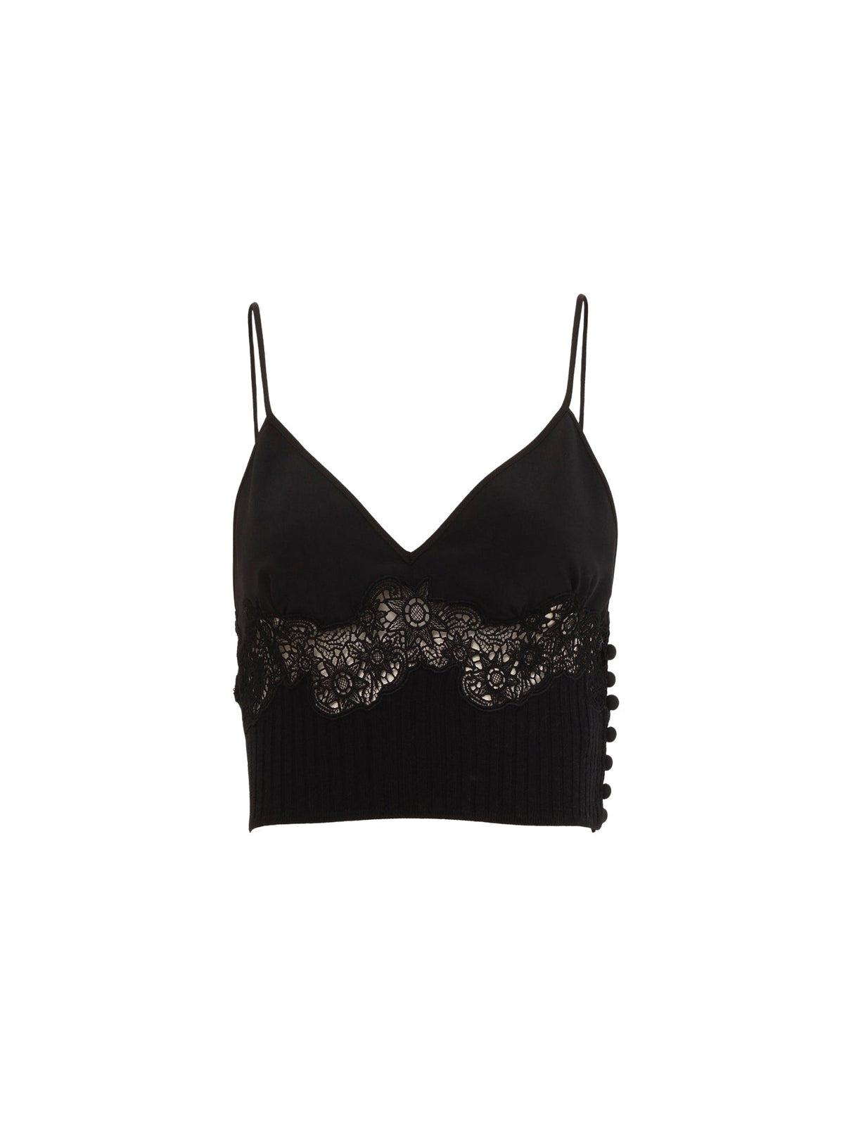 OK PORTE_Caraco court en soie - Black