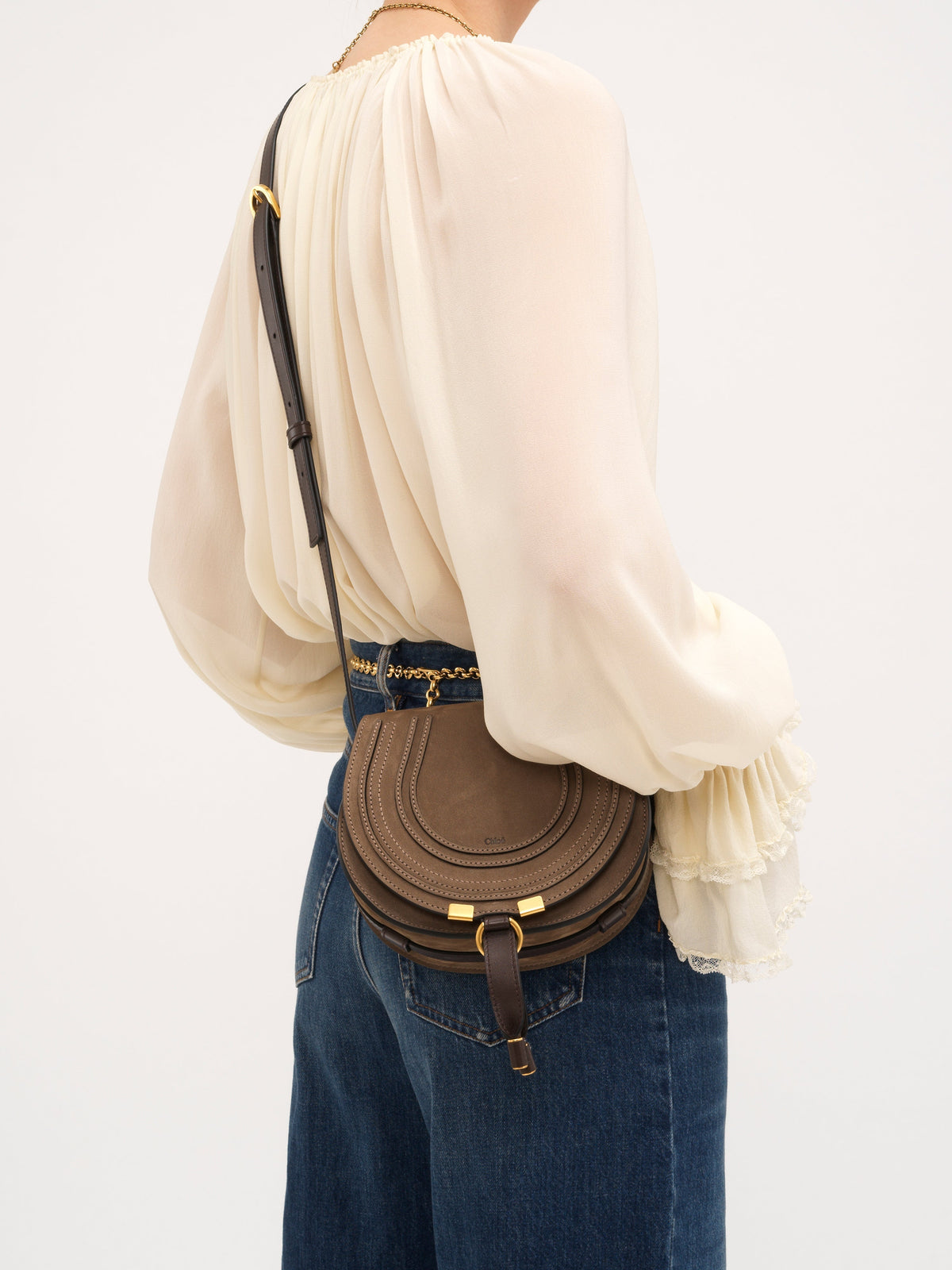 OK PORTE_Petit sac à bandoulière Marcie en cuir - Flannel Grey