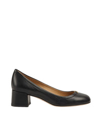 OK PORTE_Ballerines à talons en cuir - Black