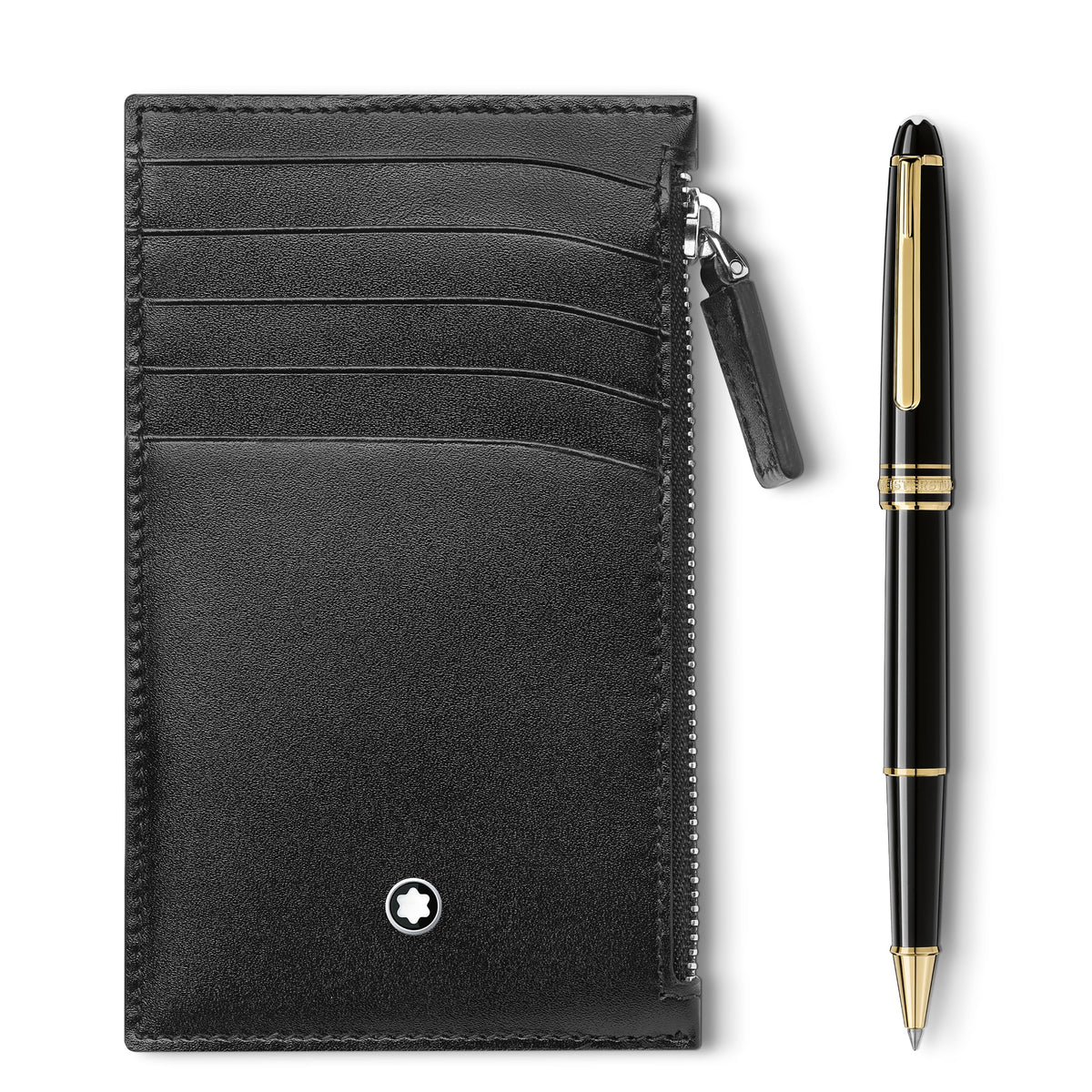 Coffret composé d’un rollerball Meisterstück Classique doré et d’un porte-cartes 5cc zippé Meisterstück