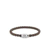 Bracelet à 3 anneaux de la collection Meisterstück en acier et en cuir mastic