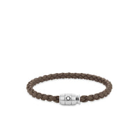 Bracelet à 3 anneaux de la collection Meisterstück en acier et en cuir mastic