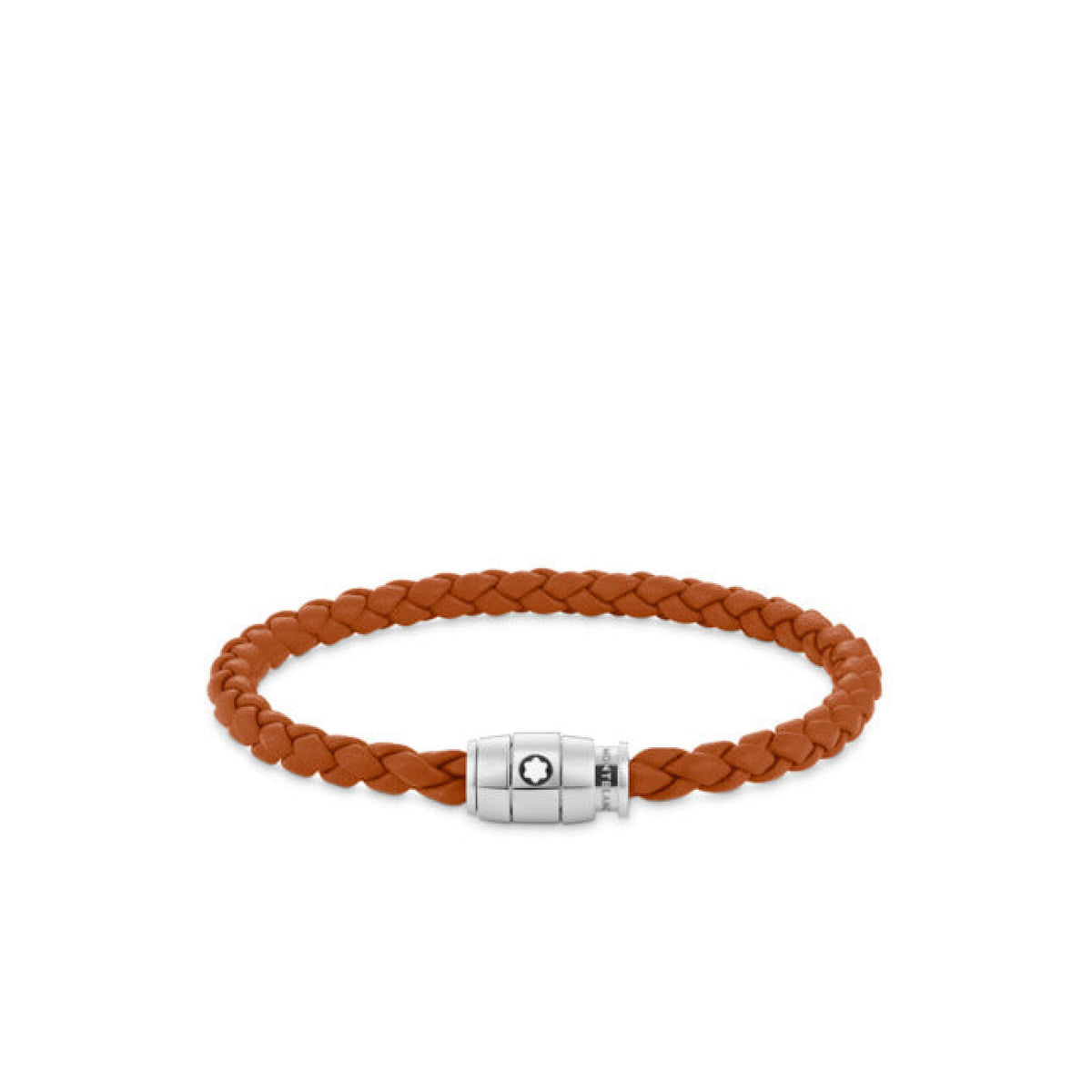 Bracelet à 3 anneaux de la collection Meisterstück en acier et en cuir rouille