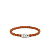 Bracelet à 3 anneaux de la collection Meisterstück en acier et en cuir rouille