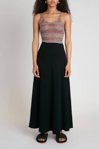 OK PORTE_Robe longue en laine - Black