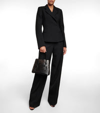 Veste cintrée en gabardine de laine - Noir Alaïa