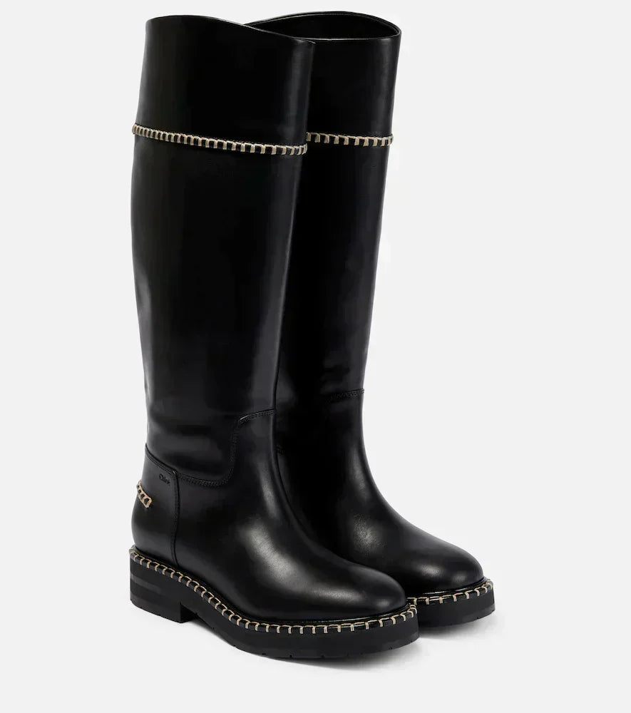 OK PORTE_Bottes tube Noua 40 en cuir - Black