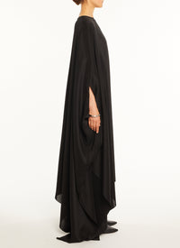 Robe kaftan en soie - Cognac