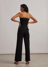 Lace-up gabardine trousers - Black intense