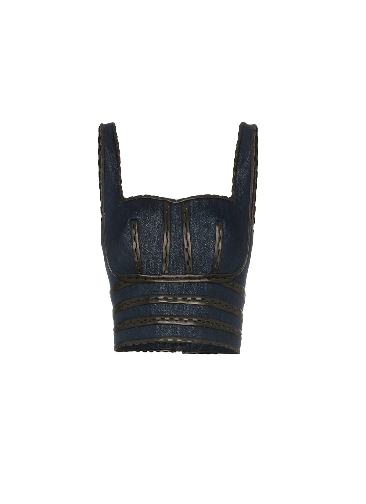 Bustier court en denim - Argent