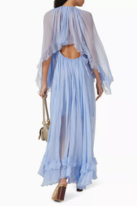 OK PORTE_Robe silhouette fluide en soie - Clay Pink
